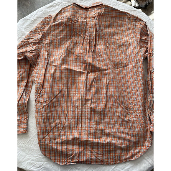 Ralph Lauren Classic Fit Button XL Plaid Orange/Blue/Green Navy Pony Long Sleeve - Picture 10 of 11